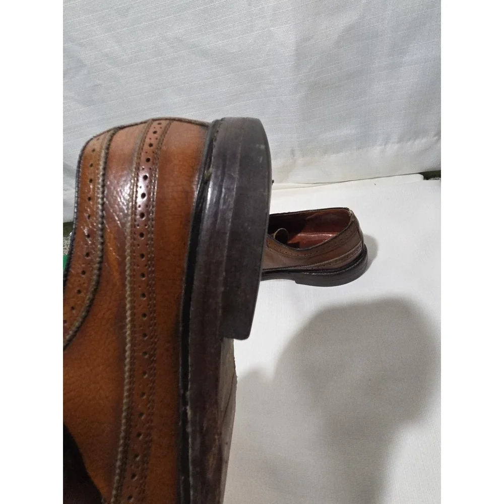 Mems 9.5 B  Brown Leather Longwings Oxford Shoes Dress Shoes Vintage